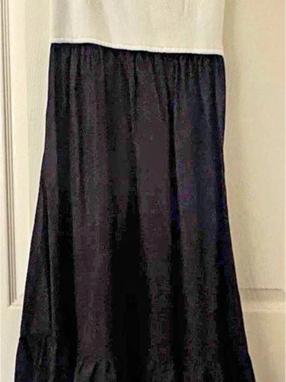 DKNY Ribbed Maxi Dress in Black & White Size Medium